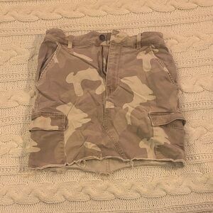 Hollister Beige & Tan Camo Mini Skirt